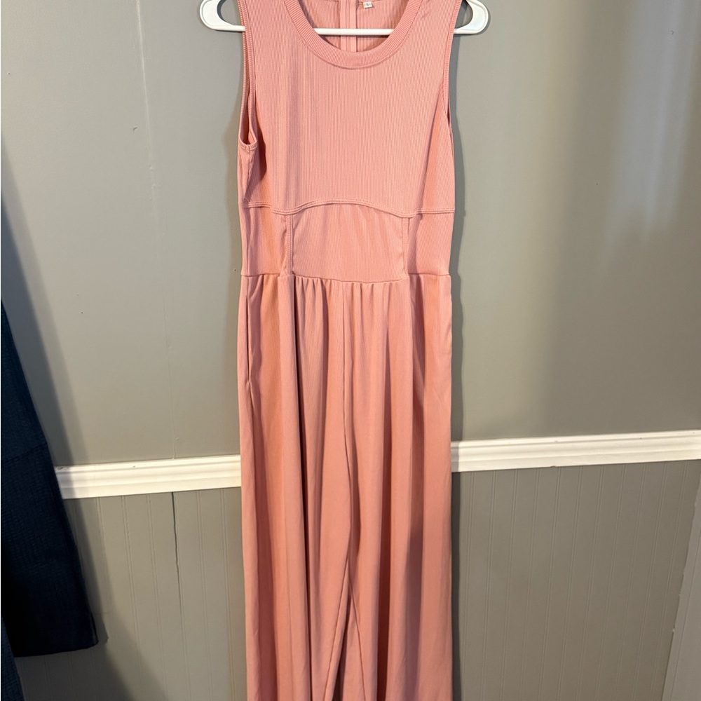 Pink Sleeveless Jumpsuit